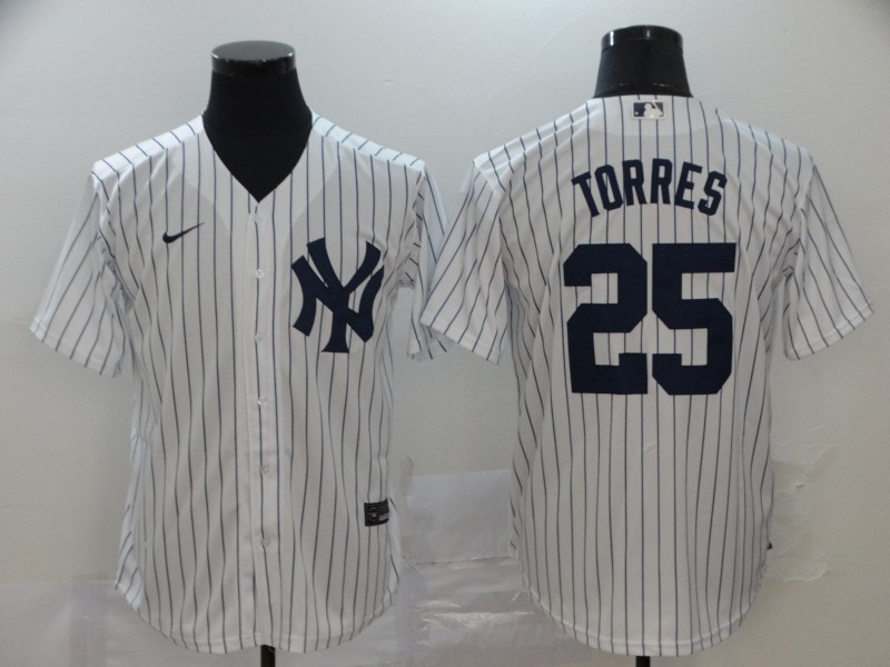 Men's New York Yankees Gleyber Torres #25 White Baseball Jersey